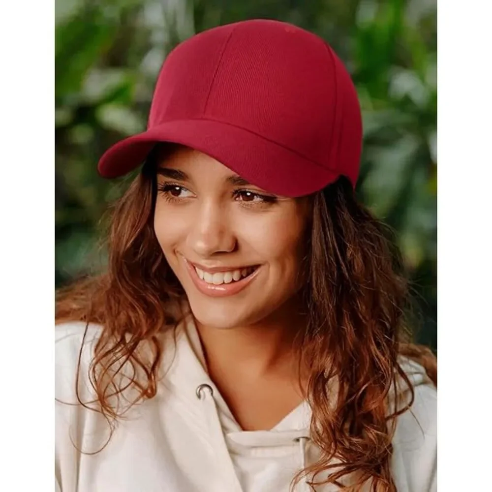 Unisex Red Washed 100% Cotton Adjustable Size Strap Casual Classic Baseball Caps